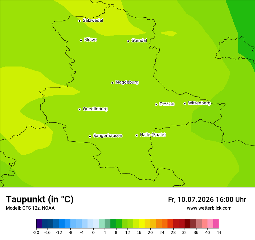 Modellkarte GFS – td – st