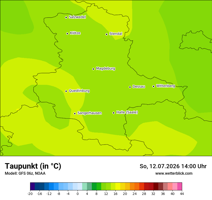 Modellkarte GFS – td – st