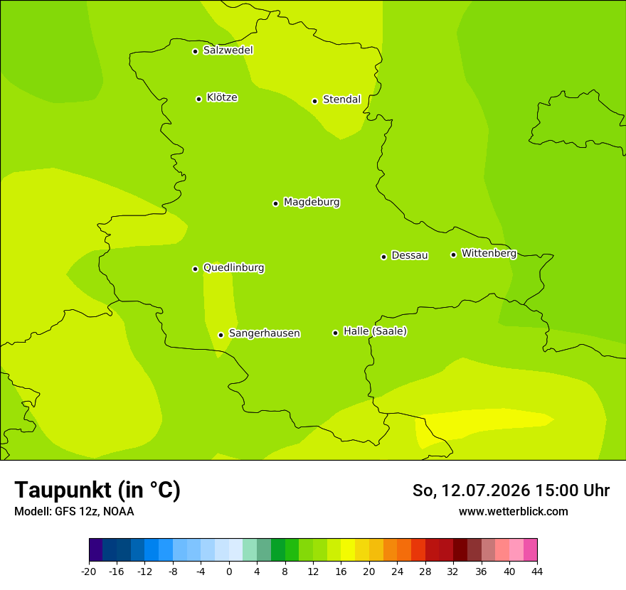 Modellkarte GFS – td – st