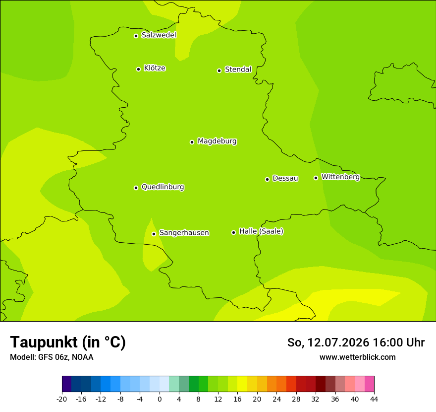 Modellkarte GFS – td – st