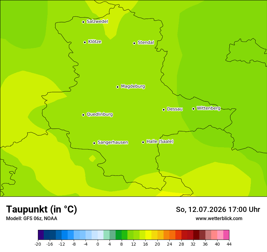 Modellkarte GFS – td – st