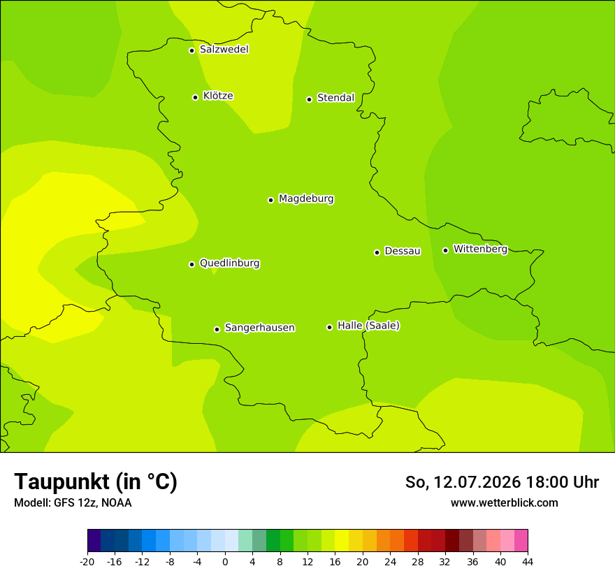 Modellkarte GFS – td – st
