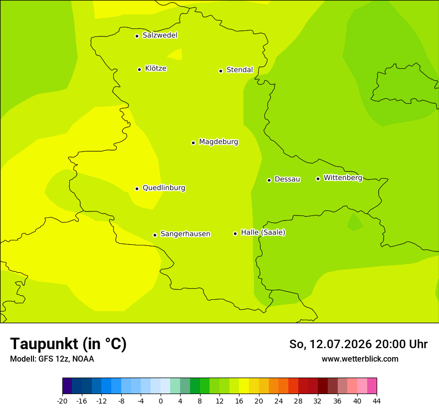 Modellkarte GFS – td – st
