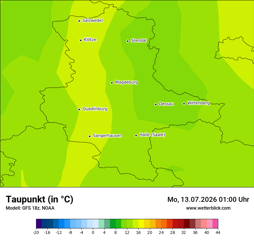 Modellkarte GFS – td – st
