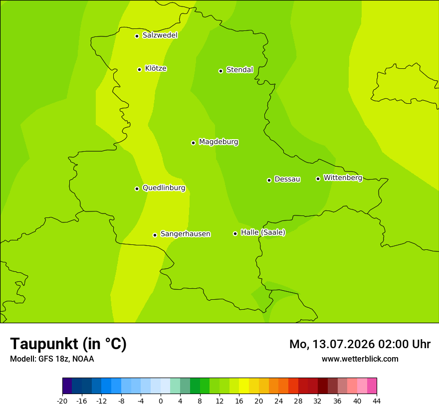 Modellkarte GFS – td – st