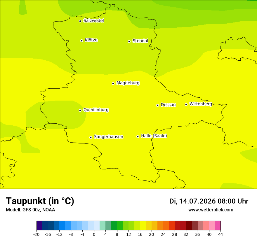 Modellkarte GFS – td – st
