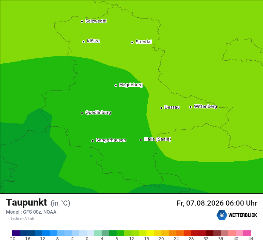 Modellkarte GFS – td – st