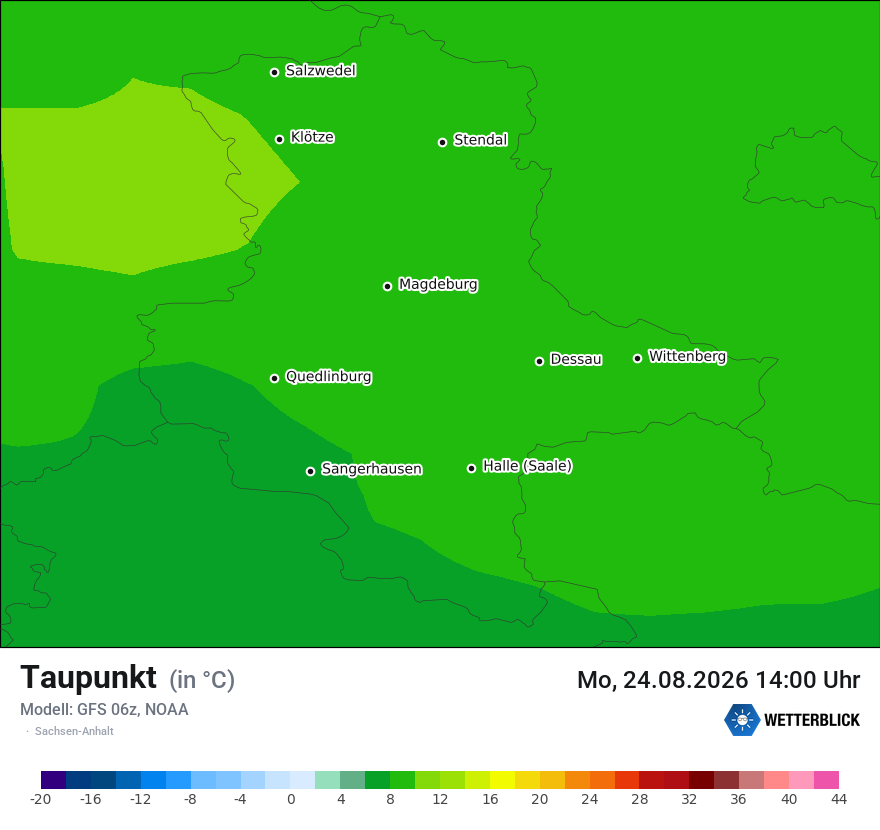 Modellkarte GFS – td – st