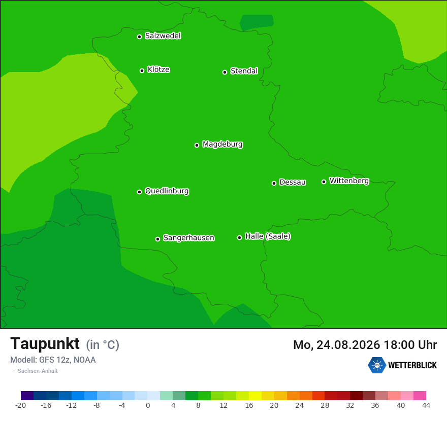 Modellkarte GFS – td – st