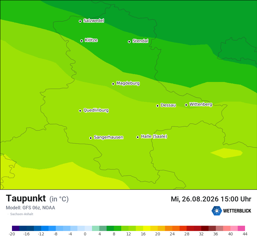 Modellkarte GFS – td – st