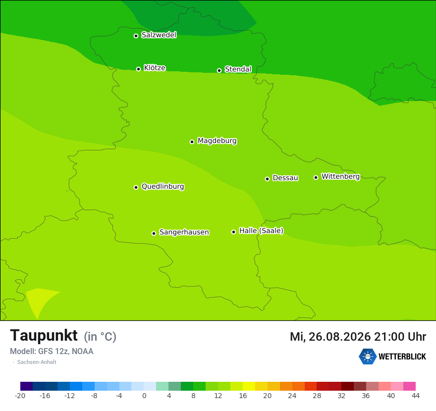 Modellkarte GFS – td – st
