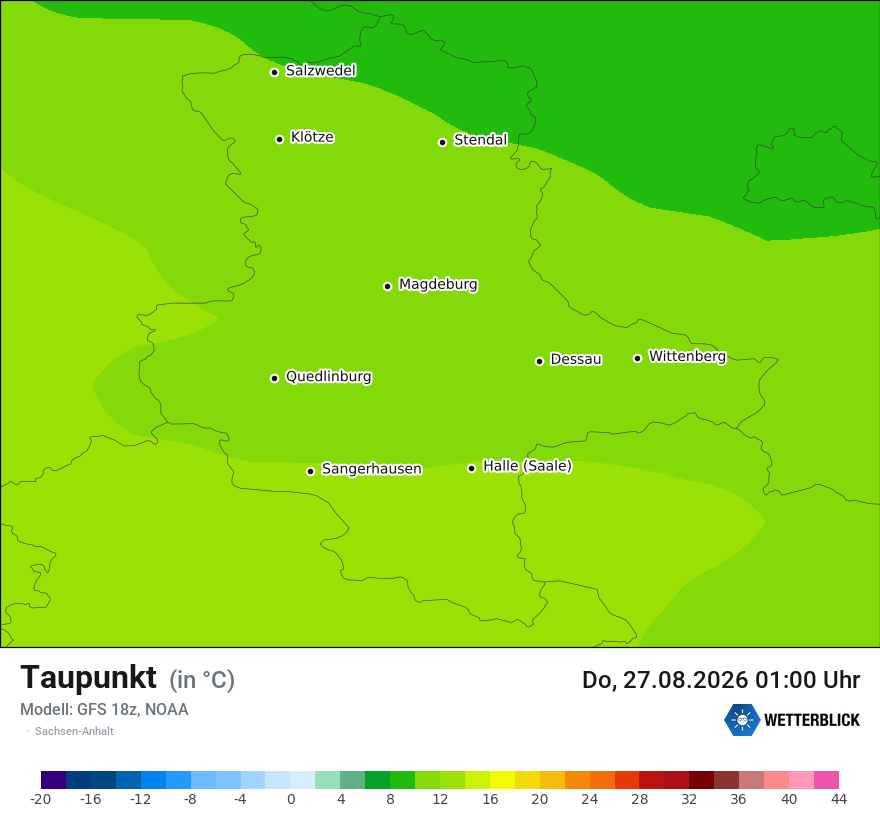 Modellkarte GFS – td – st