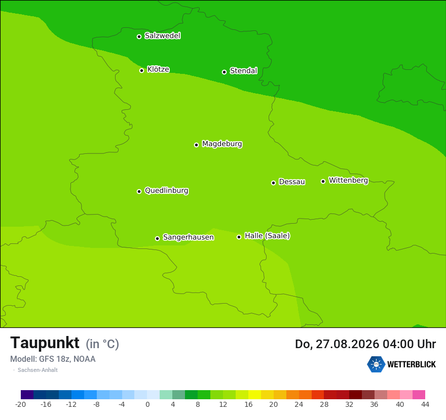 Modellkarte GFS – td – st