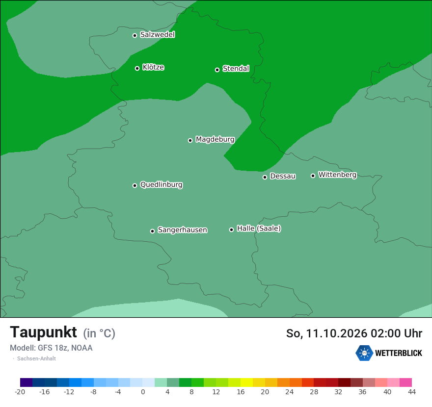 Modellkarte GFS – td – st