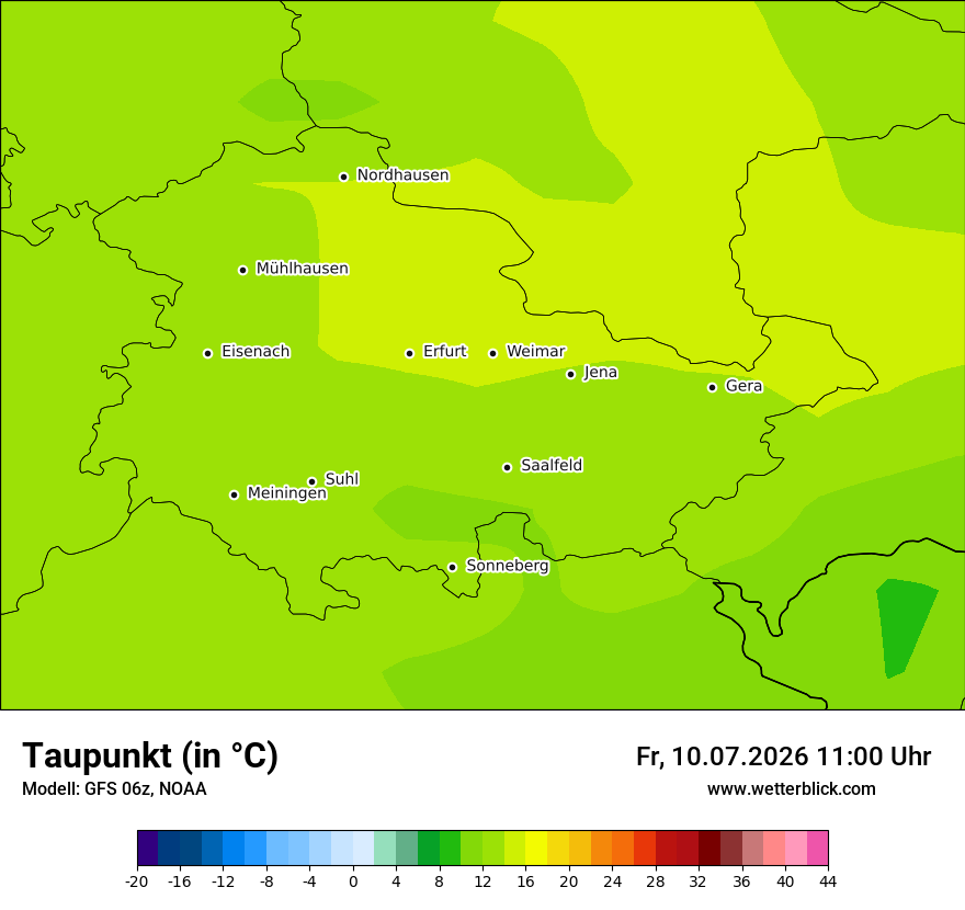 Modellkarte GFS – td – th