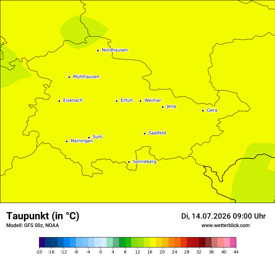 Modellkarte GFS – td – th