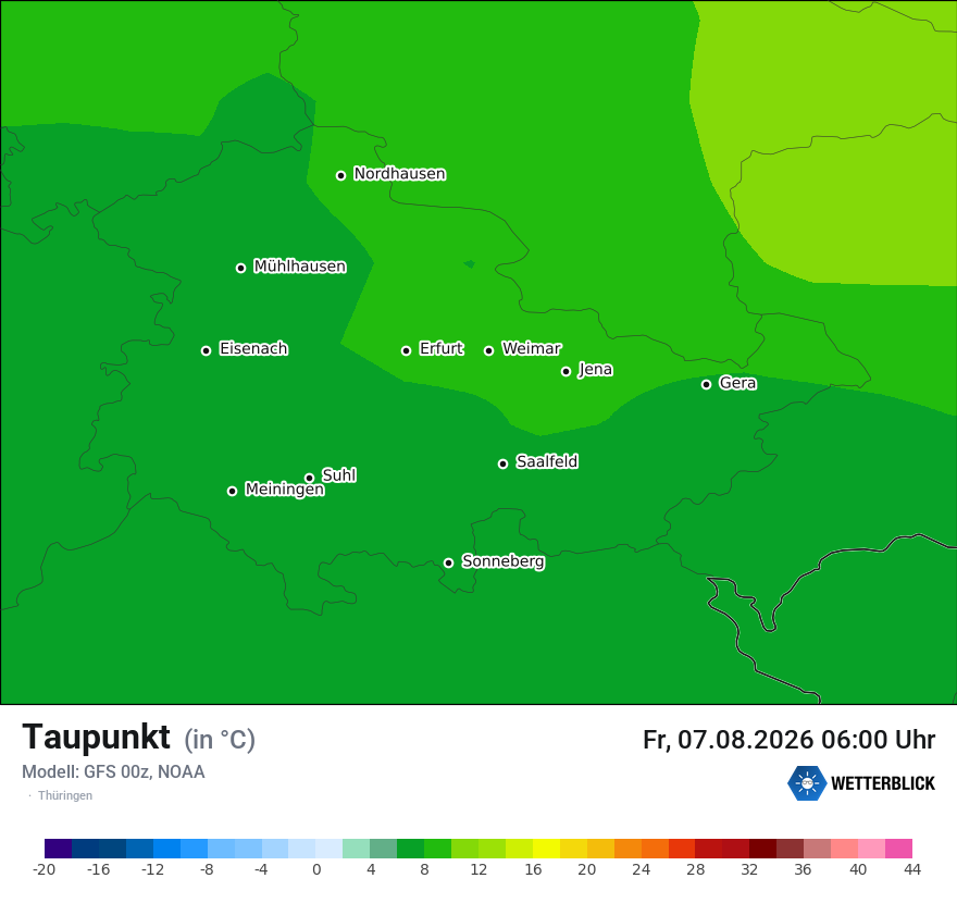 Modellkarte GFS – td – th