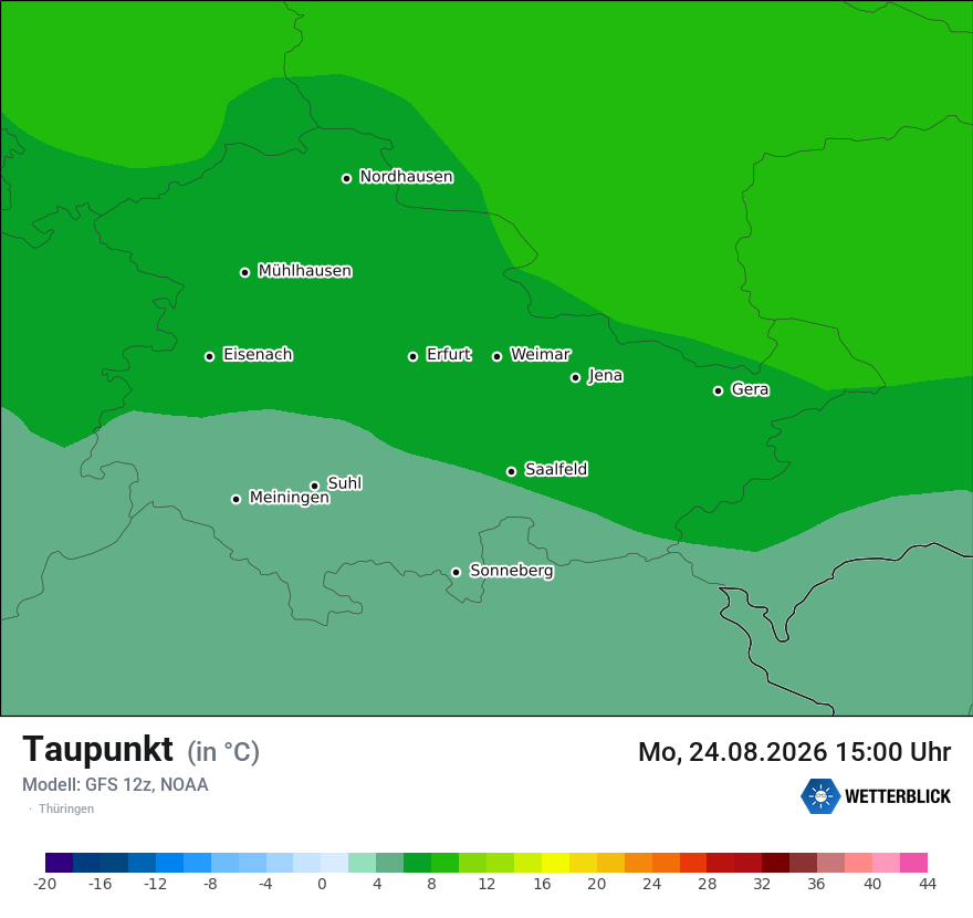 Modellkarte GFS – td – th