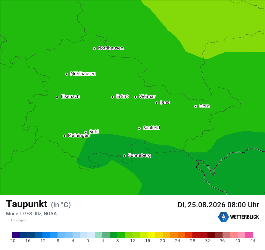 Modellkarte GFS – td – th