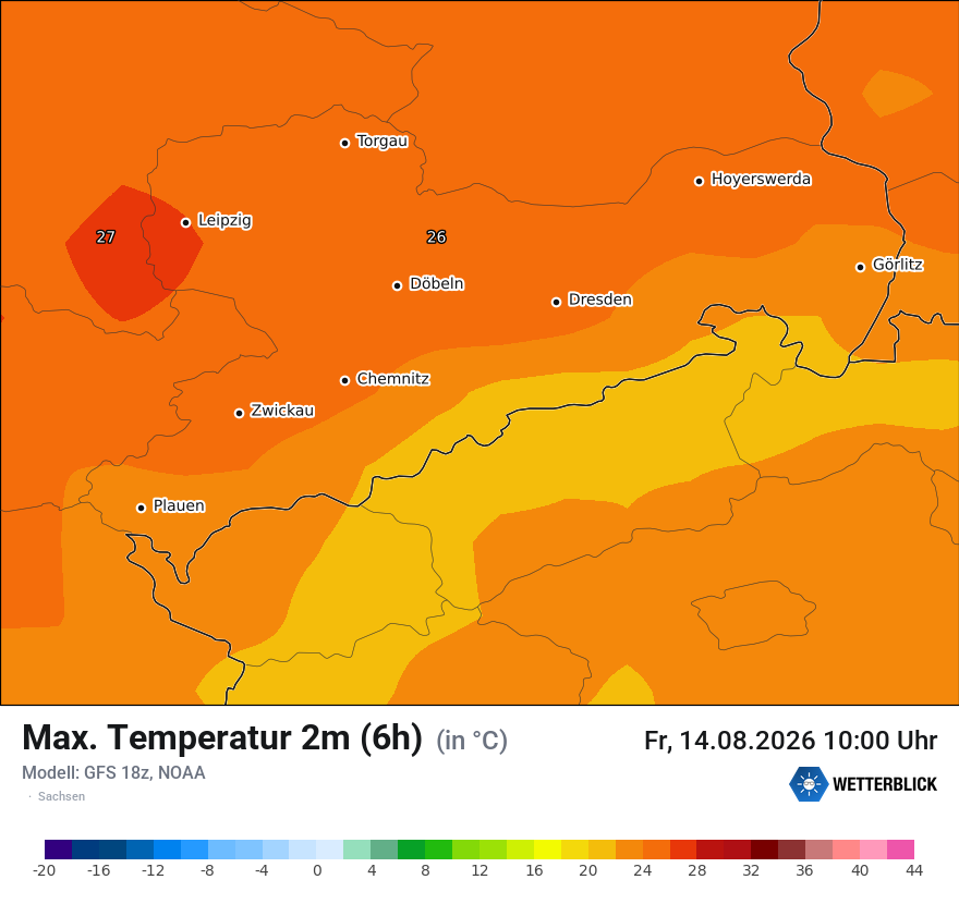 Modellkarte GFS – tmax6h – sn