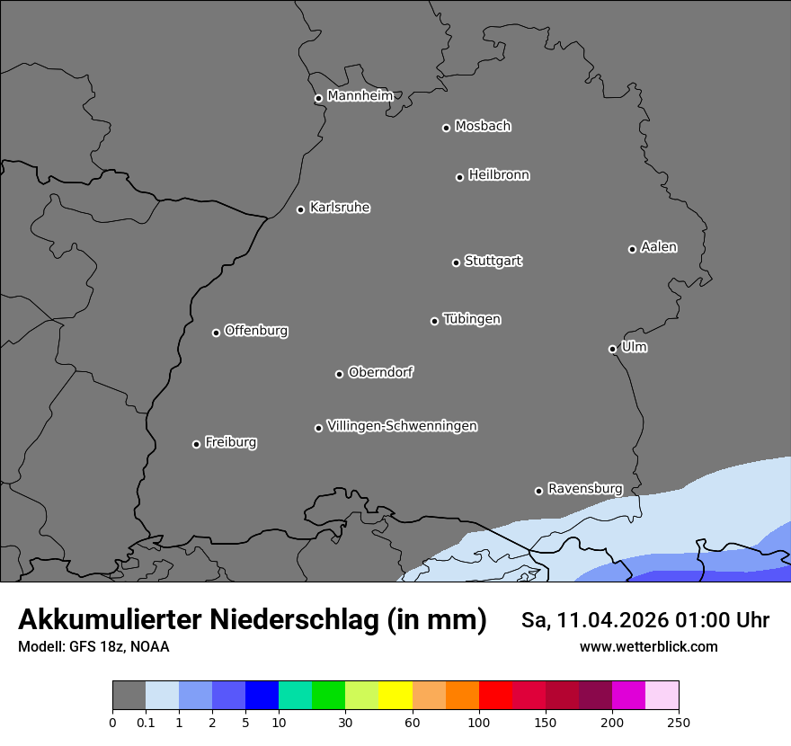 Modellkarte GFS – tot_prec – bw