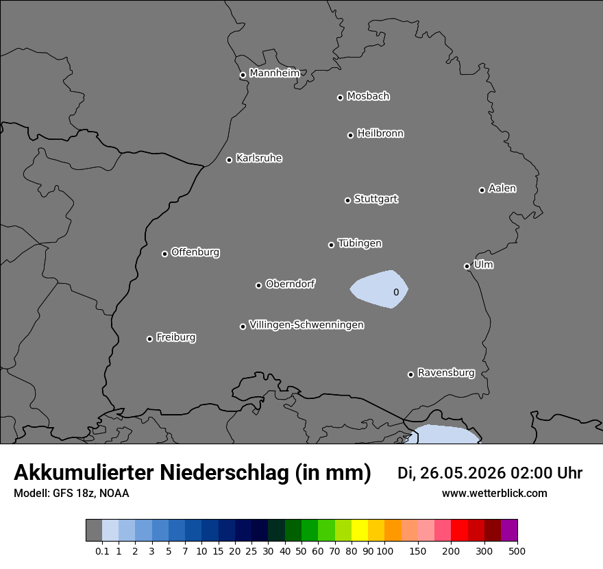 Modellkarte GFS – tot_prec – bw