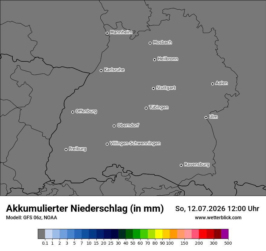 Modellkarte GFS – tot_prec – bw
