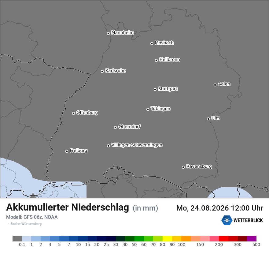 Modellkarte GFS – tot_prec – bw