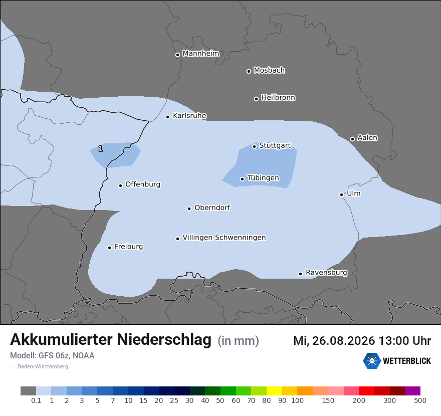 Modellkarte GFS – tot_prec – bw