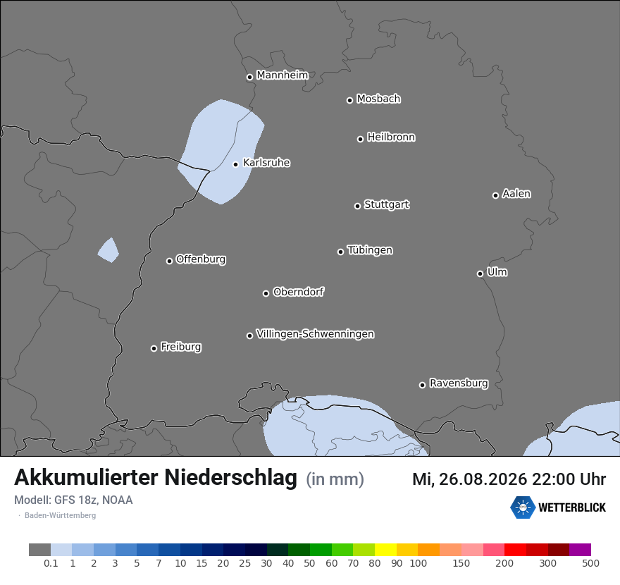 Modellkarte GFS – tot_prec – bw