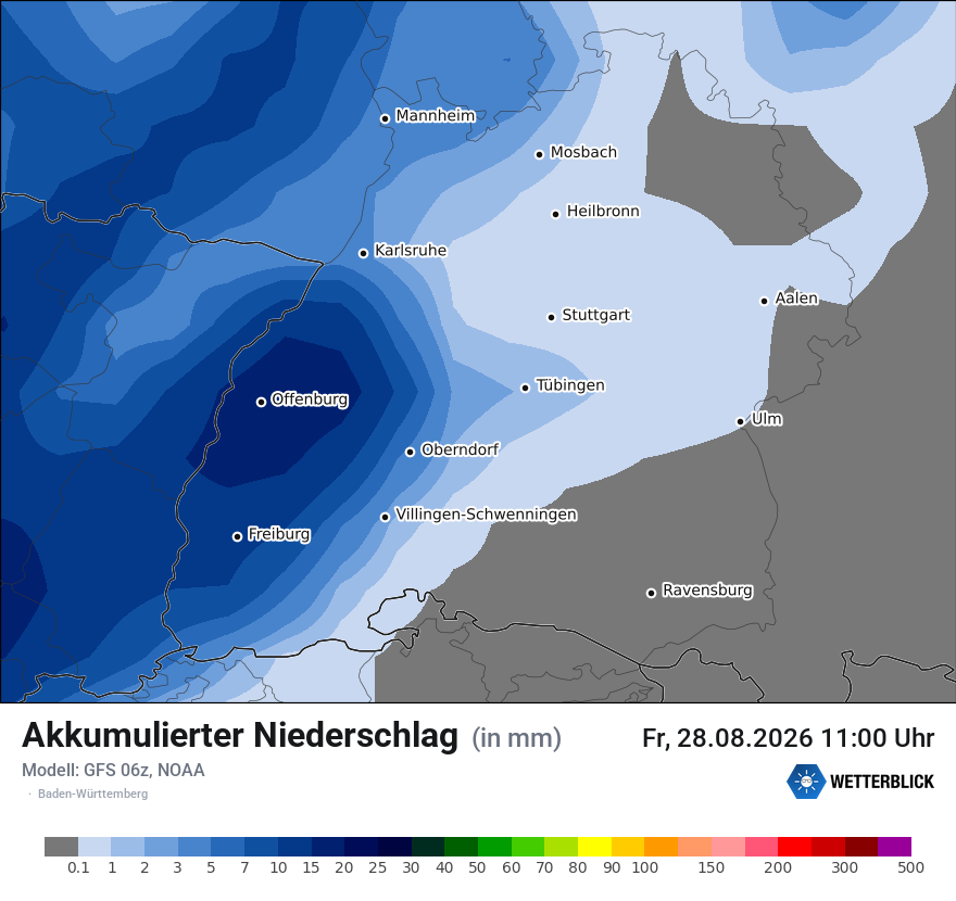 Modellkarte GFS – tot_prec – bw