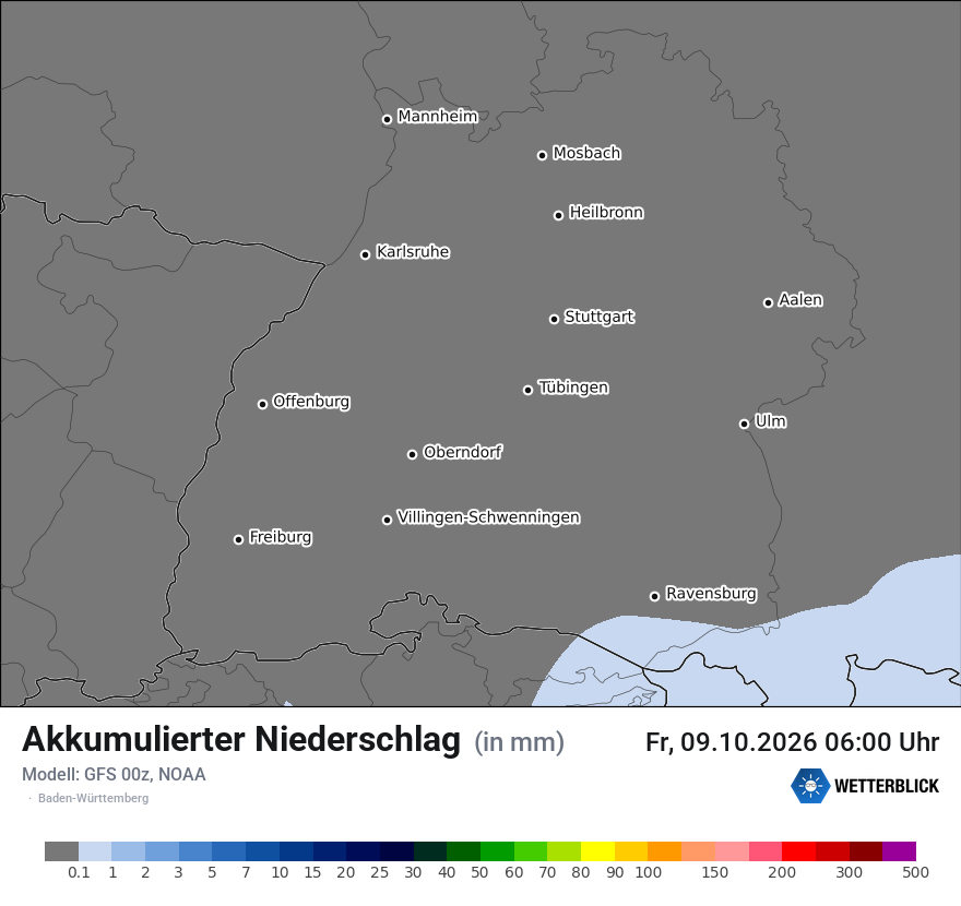 Modellkarte GFS – tot_prec – bw