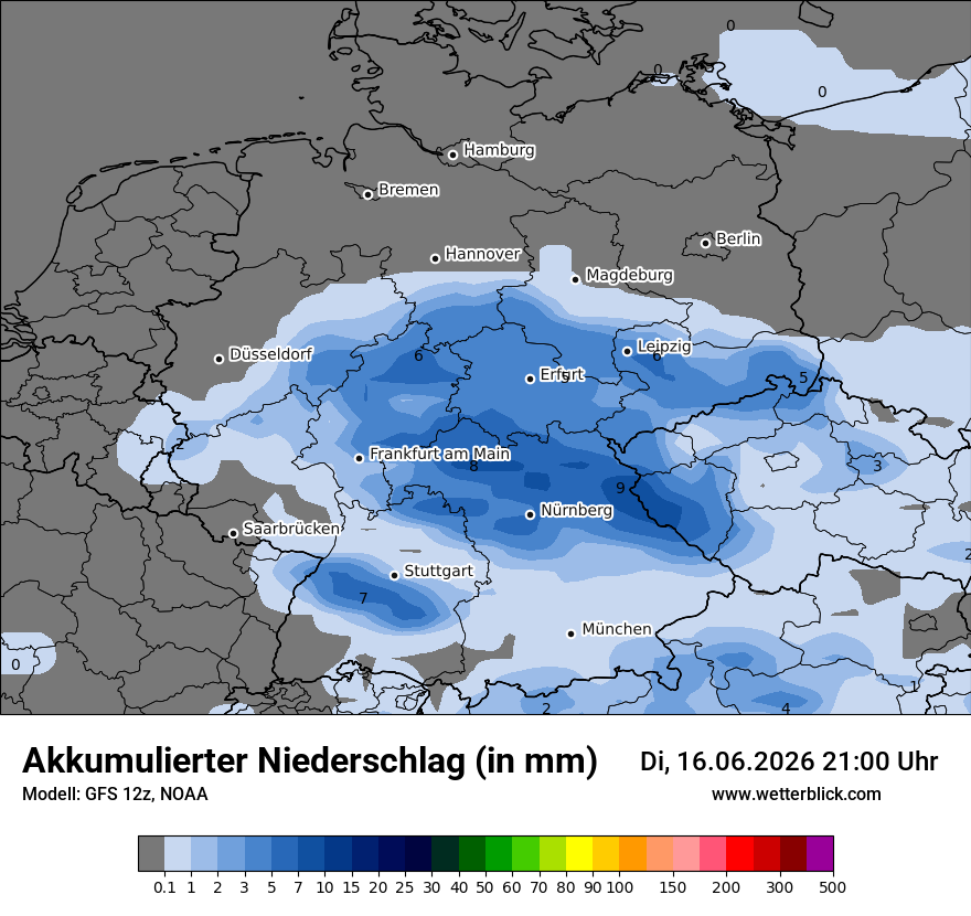 Modellkarte GFS – tot_prec – deutschland