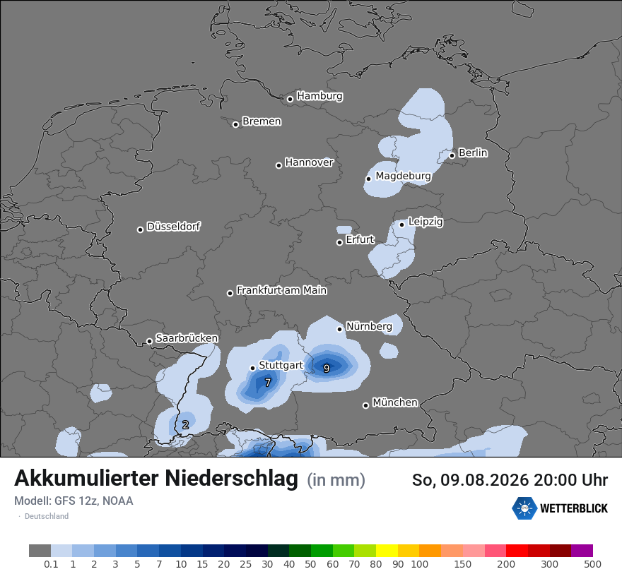 Modellkarte GFS – tot_prec – deutschland