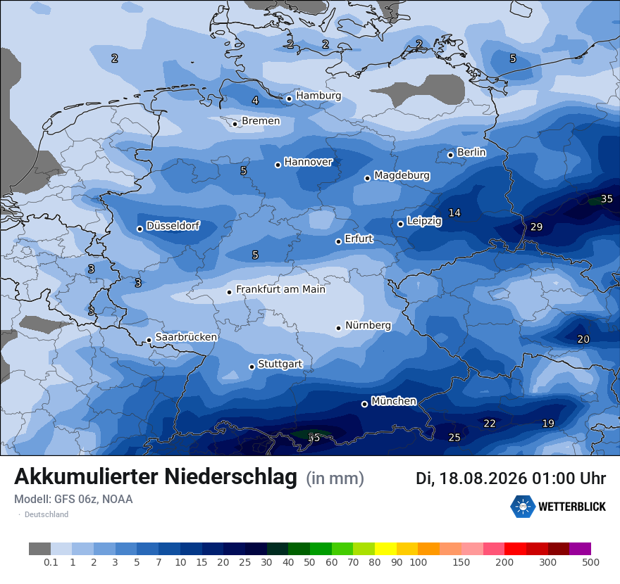 Modellkarte GFS – tot_prec – deutschland