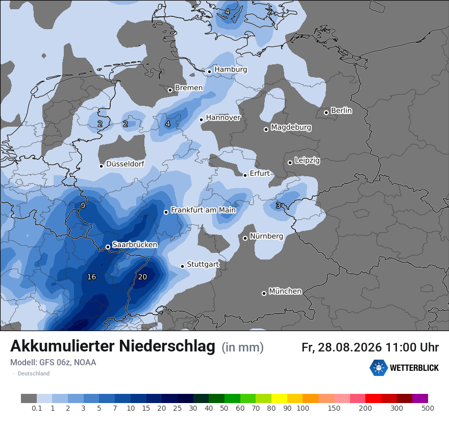 Modellkarte GFS – tot_prec – deutschland