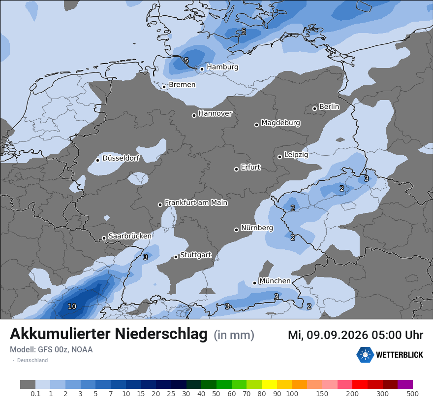 Modellkarte GFS – tot_prec – deutschland