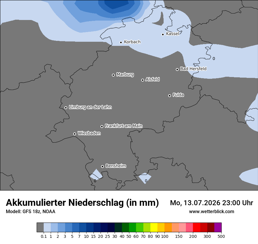Modellkarte GFS – tot_prec – he