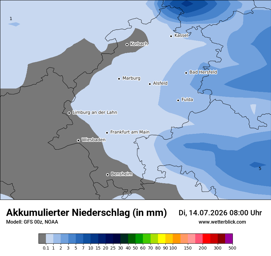 Modellkarte GFS – tot_prec – he