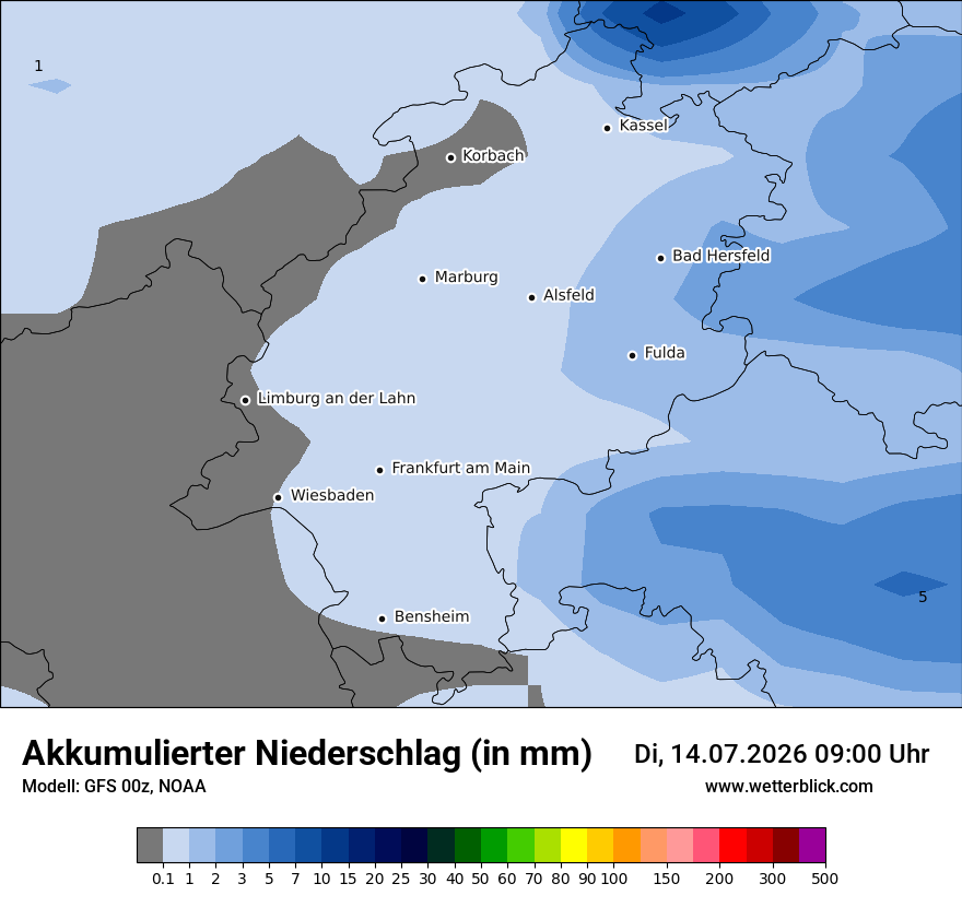 Modellkarte GFS – tot_prec – he