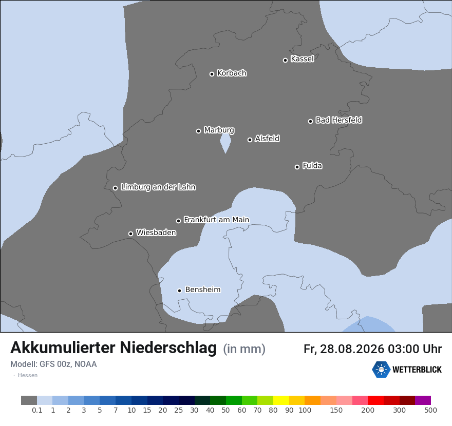 Modellkarte GFS – tot_prec – he