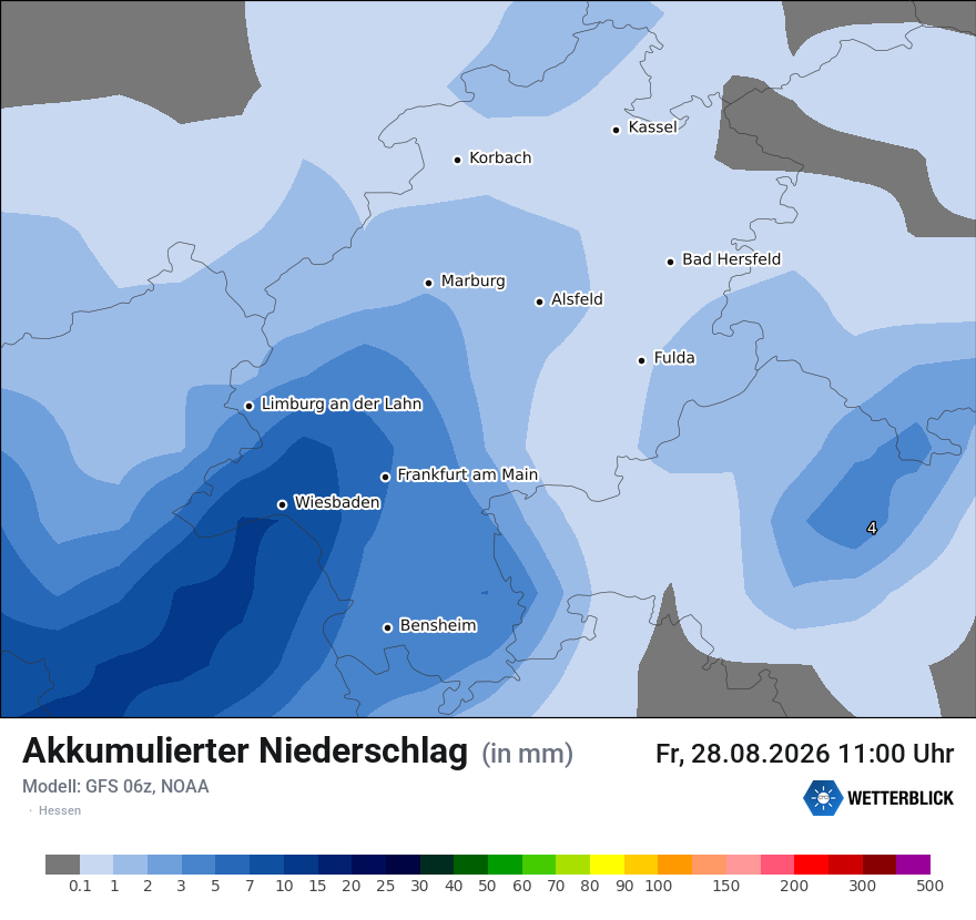 Modellkarte GFS – tot_prec – he