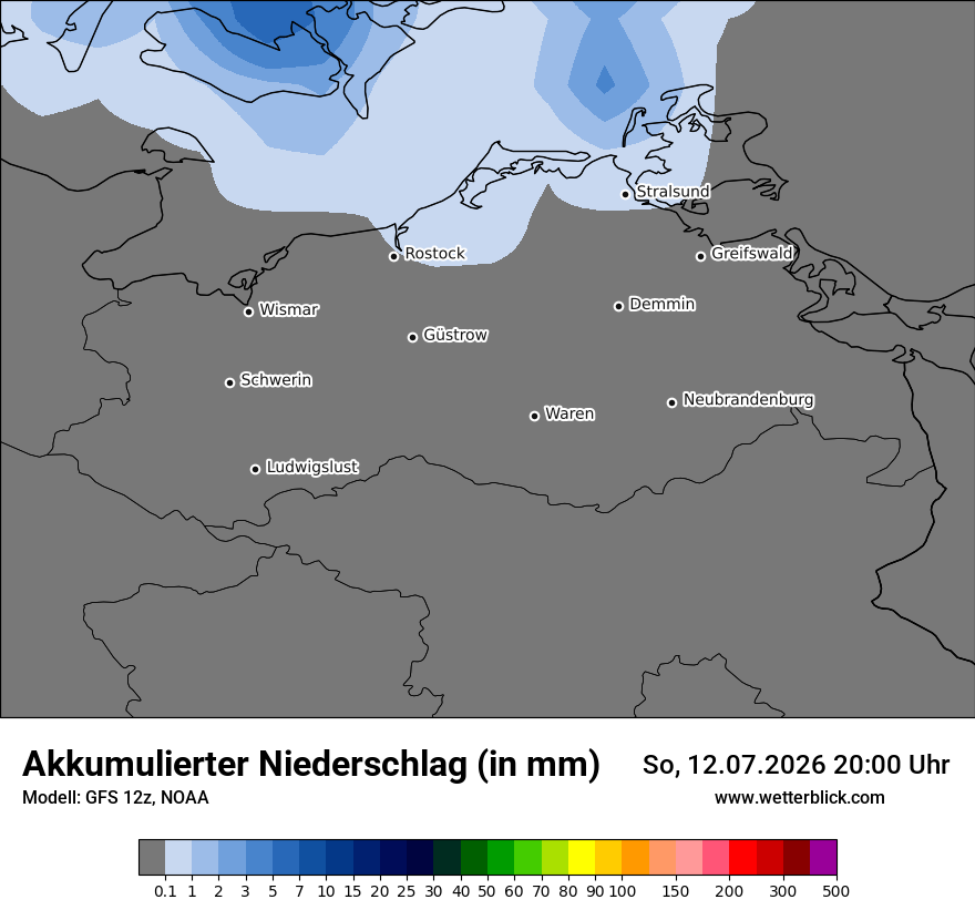 Modellkarte GFS – tot_prec – mv