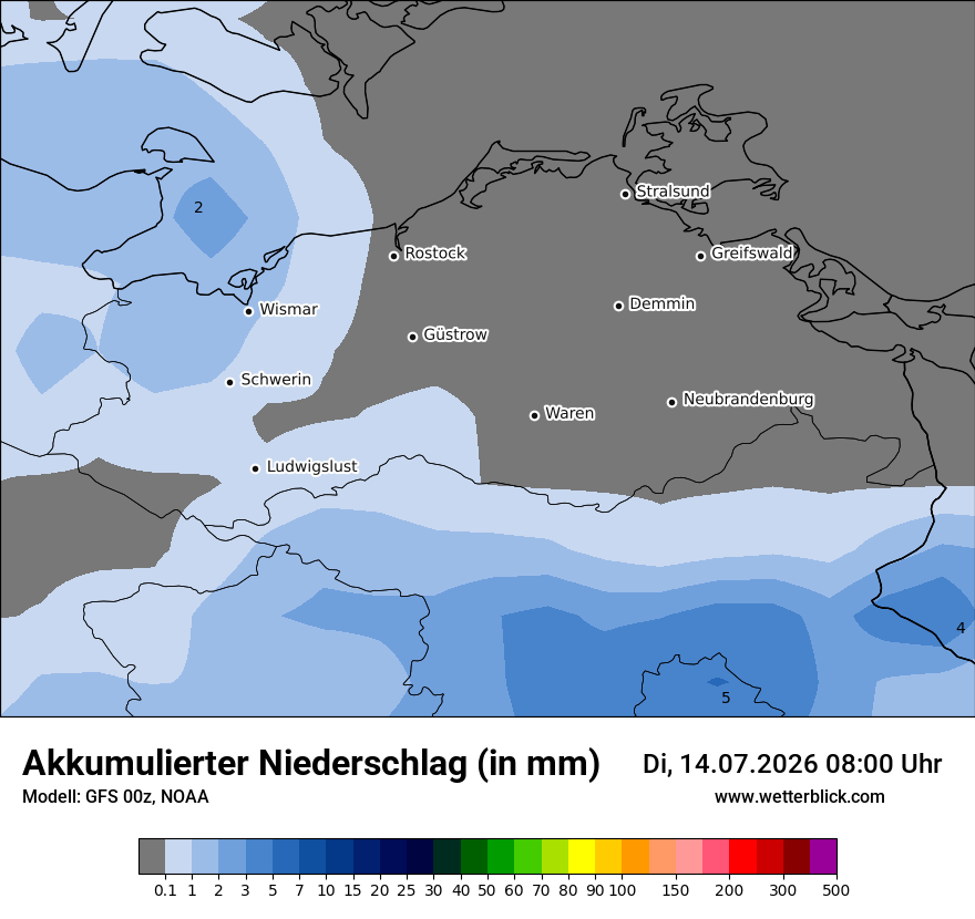 Modellkarte GFS – tot_prec – mv