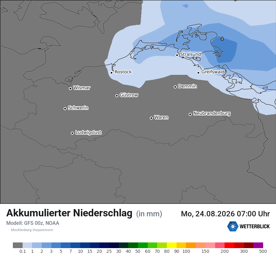 Modellkarte GFS – tot_prec – mv