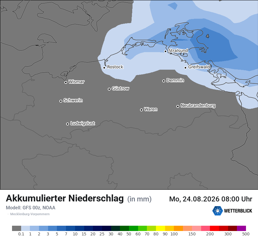 Modellkarte GFS – tot_prec – mv