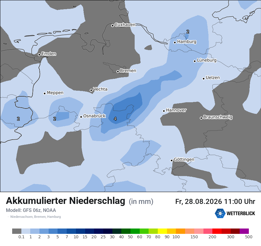 Modellkarte GFS – tot_prec – ni