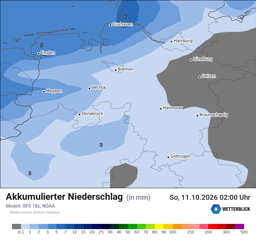 Modellkarte GFS – tot_prec – ni