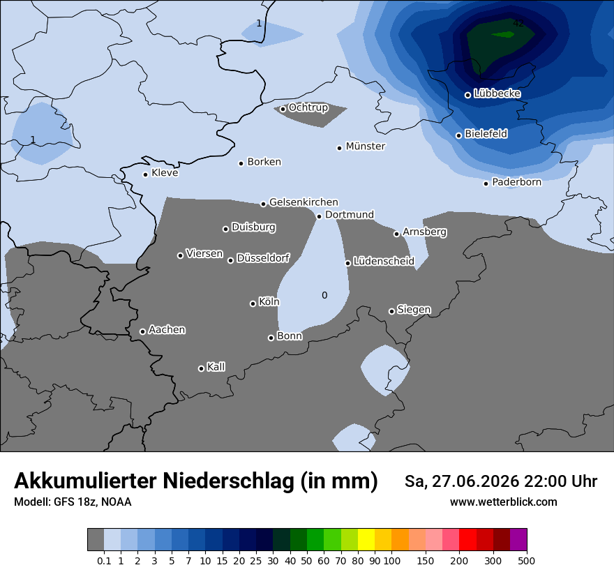 Modellkarte GFS – tot_prec – nrw