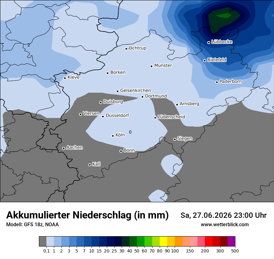 Modellkarte GFS – tot_prec – nrw